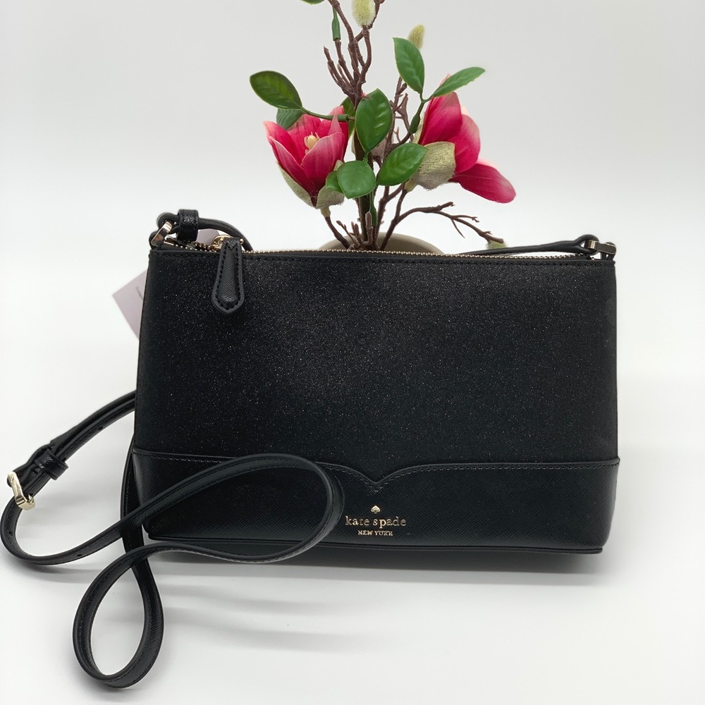 Kate Spade Lola Glitter Crossbody Black - Picture 1 of 10